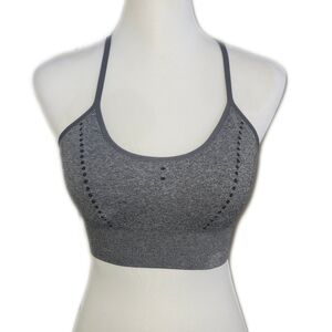 Pro Fit Seamless Charcoal Gray Padded Sports Bra, Small